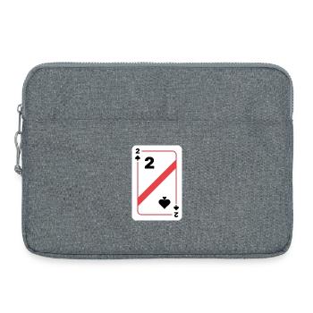 Pique Deux Carte à jouer Carte de poker - Sacoche pour ordinateur portable 15 pouces - gris chiné - Devant
