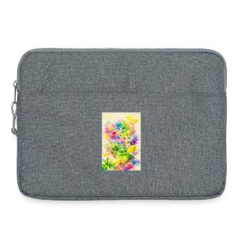 Art floral - Sacoche pour ordinateur portable 15 pouces - gris chiné - Devant