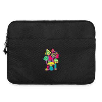 Buntes Pilztreiben in Neonfarben - Laptoptasche 15" - Schwarz - Vorne
