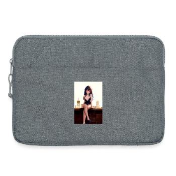 City Night Girl – Anime style with a rooftop feeling - Laptop bag 15" - heather grey - Front