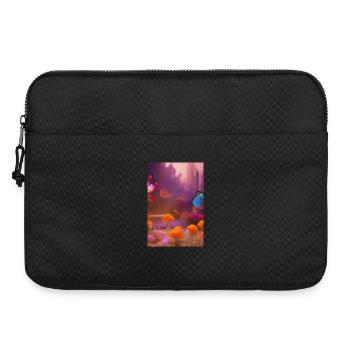 Fleurs et papillon - Sacoche pour ordinateur portable 15 pouces - noir - Devant
