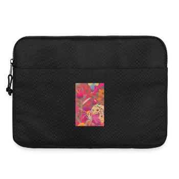 Fleurs et papillon - Sacoche pour ordinateur portable 15 pouces - noir - Devant