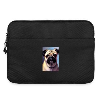 Mops Hund - Laptoptasche 15" - Schwarz - Vorne
