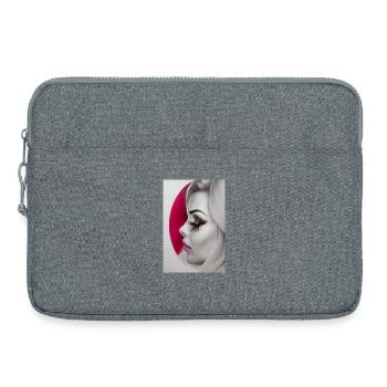 Frauen Kopf - Laptoptasche 15" - Grau meliert - Vorne