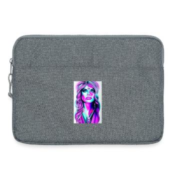Woman with jewelry - Laptop bag 15" - heather grey - Front