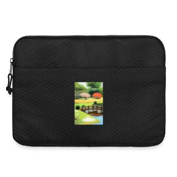 Jardin zen chinois - Sacoche pour ordinateur portable 15 pouces - noir - Devant