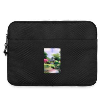 Jardin zen chinois - Sacoche pour ordinateur portable 15 pouces - noir - Devant