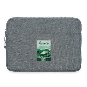 Illustration of the Lagoons in the Azores, Portugal - Laptop bag 15" - heather grey - Front