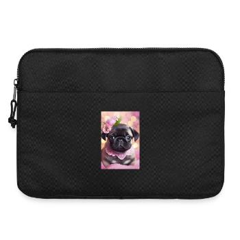 Hübsche Bulldogge mit Blumenkranz - Laptoptasche 15" - Schwarz - Vorne
