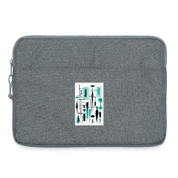 Cubist color lines - Laptop bag 15" - heather grey - Front