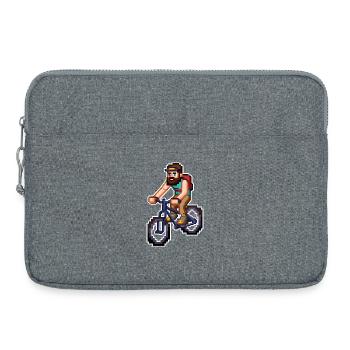Mountain Bike Pixel Art - Laptop bag 15" - heather grey - Front