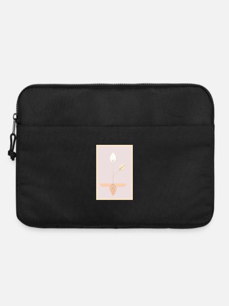 Minimalistische botanische Kunst - Laptoptasche 15" - Schwarz