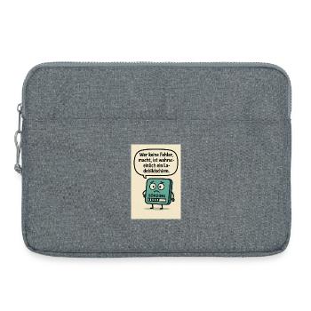 Wer keine Fehler, macht, - Laptoptasche 15" - Grau meliert - Vorne