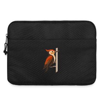 Specht an Baumstamm – Stilisiertes Vogelmotiv - Laptoptasche 15" - Schwarz - Vorne