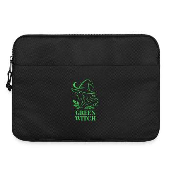 Green Witch mit Mond und Blättern in Grün - Laptoptasche 15" - Schwarz - Vorne