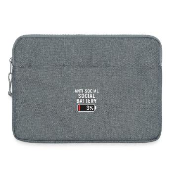Anti-Social Battery - Laptop bag 15" - heather grey - Front