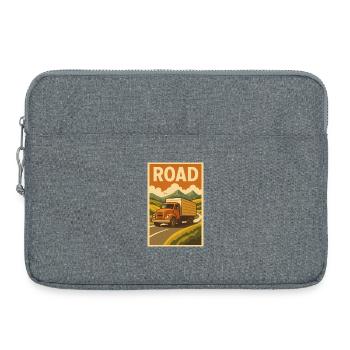 Oldtimer-Truck auf bergiger Straße - Laptoptasche 15" - Grau meliert - Vorne