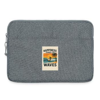 Happiness comes in waves - Laptop bag 15" - heather grey - Front