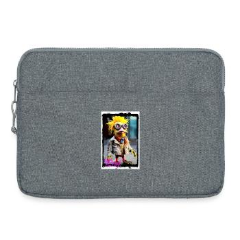 Poupée oiseau inhabituelle de style punk - Sacoche pour ordinateur portable 15 pouces - gris chiné - Devant