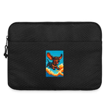 Lebendige fliegende Dackelillustration - Laptoptasche 15" - Schwarz - Vorne