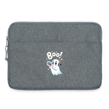 Boo Cute Casque Fantôme avec Bulle de Savon - Sacoche pour ordinateur portable 15 pouces - gris chiné - Devant