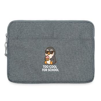 Fight school stress penguin design - Laptop bag 15" - heather grey - Front