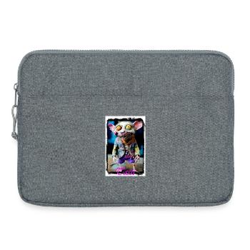 Illustration du personnage de la souris intrépide, poupée punk - Sacoche pour ordinateur portable 15 pouces - gris chiné - Devant