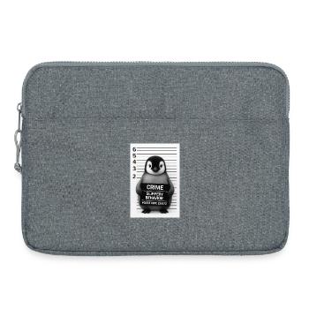 Pingouin lors de l’interrogatoire – Glissant dessus - Sacoche pour ordinateur portable 15 pouces - gris chiné - Devant
