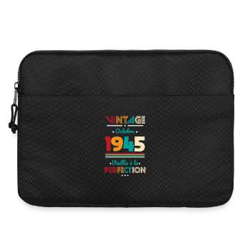Anniversaire 80 ans - Vintage - Octobre 1945 - Sacoche pour ordinateur portable 15 pouces - noir - Devant