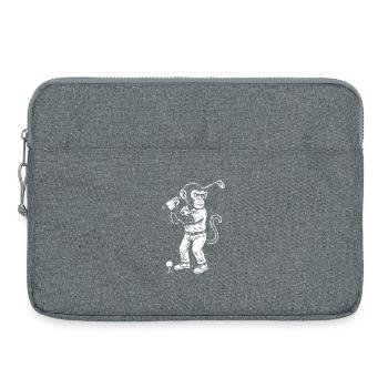 Chimp playing golf gift - Laptop bag 15" - heather grey - Front