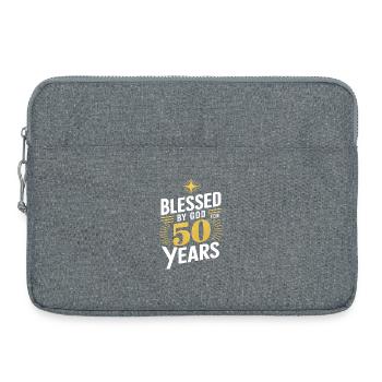 Conception de la célébration du 50e anniversaire - Sacoche pour ordinateur portable 15 pouces - gris chiné - Devant