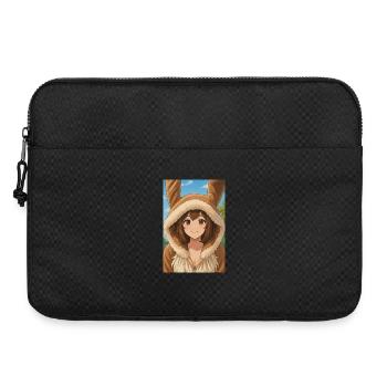 Bunny Hoodie Anime Charm - Laptop bag 15" - black - Front