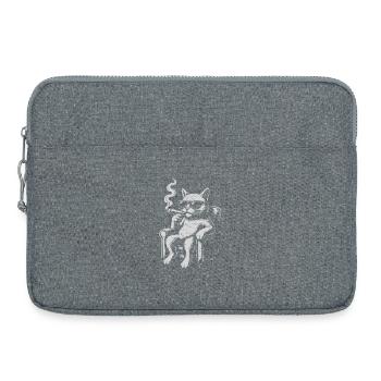 Cool Cat Lounger avec Cigare - Sacoche pour ordinateur portable 15 pouces - gris chiné - Devant