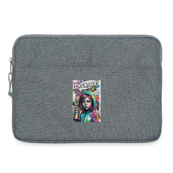 Farbexplosion Graffiti Heldin - Laptoptasche 15" - Grau meliert - Vorne