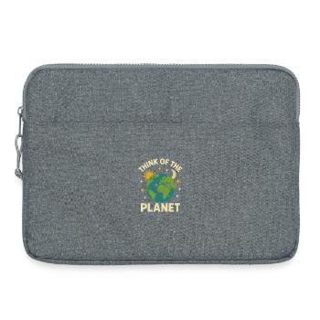 Think of the Planet 🌍 - Laptoptasche 15" - Grau meliert - Vorne