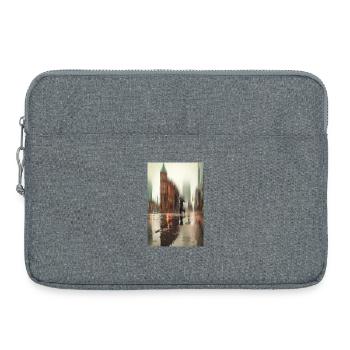 Entre pluie et réflexion – moment citadin - Sacoche pour ordinateur portable 15 pouces - gris chiné - Devant