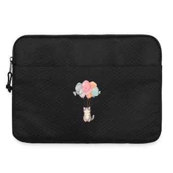 Chat mignon avec des ballons de poisson – Design de dessin animé - Sacoche pour ordinateur portable 15 pouces - noir - Devant