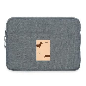 Hey Bye Dackel – Lustiges Hundeposter - Laptoptasche 15" - Grau meliert - Vorne