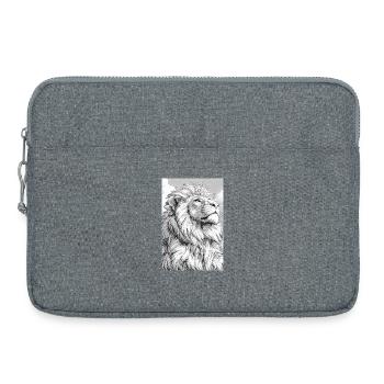 Illustration of a lion - Sacoche pour ordinateur portable 15 pouces - gris chiné - Devant