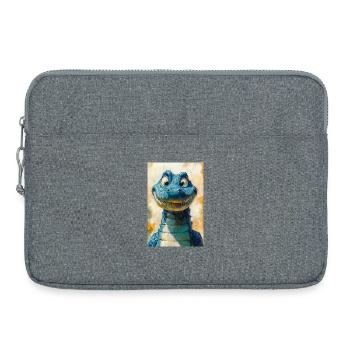 Illustration of a crocodile - Sacoche pour ordinateur portable 15 pouces - gris chiné - Devant