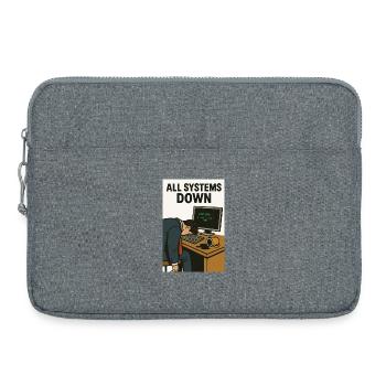 All Systems Down IT Humor Caricature - Laptop bag 15" - heather grey - Front
