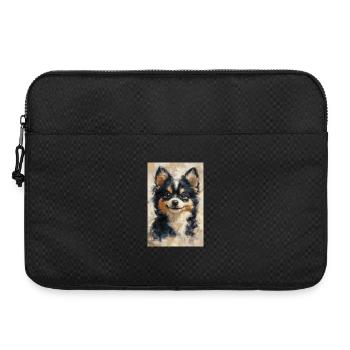 Illustration of a dog - Sacoche pour ordinateur portable 15 pouces - noir - Devant