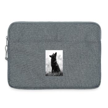 Illustration of a wolf - Sacoche pour ordinateur portable 15 pouces - gris chiné - Devant
