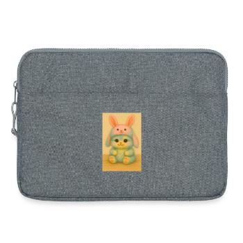 Pastel Plush Bunny Duo - Laptop bag 15" - heather grey - Front