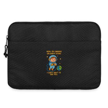 Maman, je vais bientôt atterrir, bébé garçon, espace, grossesse - Sacoche pour ordinateur portable 15 pouces - noir - Devant