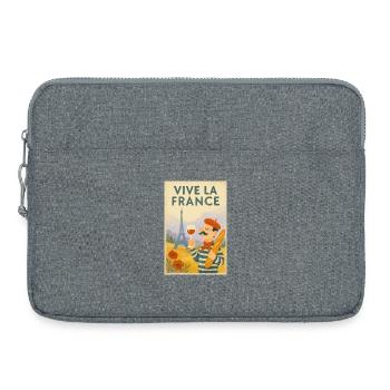 Lang lebe Frankreich Vintage Baguette - Laptoptasche 15" - Grau meliert - Vorne