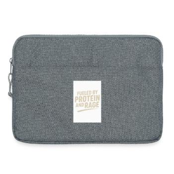 FUELED BY PROTEIN AND RAGE - Laptop bag 15" - heather grey - Front