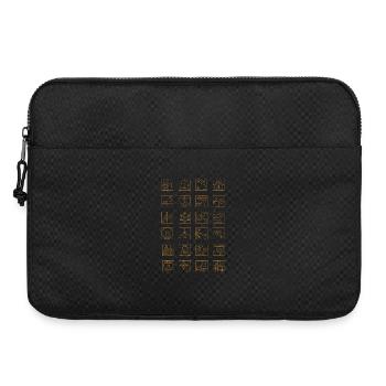 Advent Calendar Gold Checkered Geometric Pattern - Laptop bag 15" - black - Front