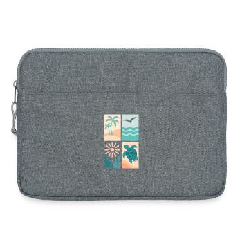 Tropische Küsten Vierbild Serie - Laptoptasche 15" - Grau meliert - Vorne
