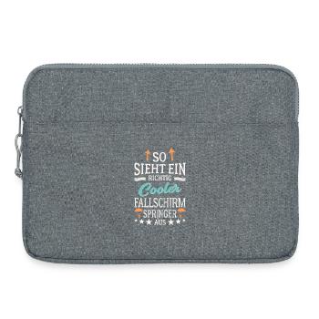 So sieht ein richtig cooler Fallschirmspringer aus - Laptoptasche 15" - Grau meliert - Vorne